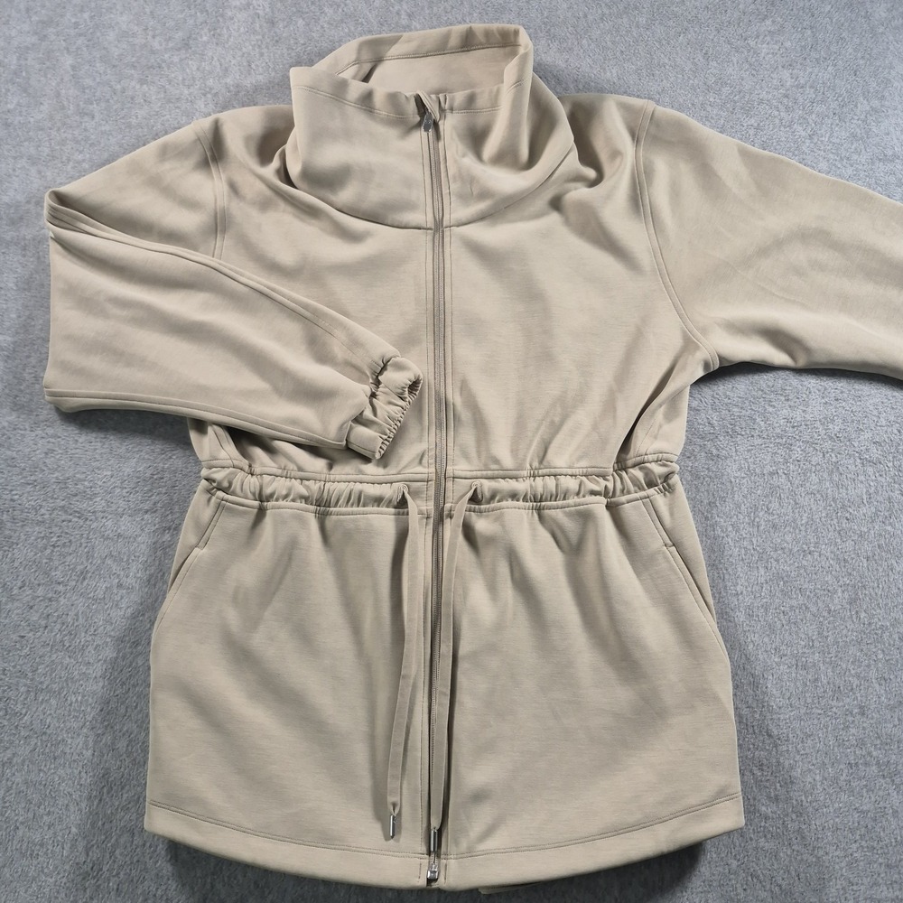 Lululemon Softstreme Cinch Waist Zip Jacket Womens Size 8 Trench Tan LW3GNNS